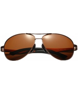 Aviator Men's Polarized Driving Aviator Sunglasses For Men Unbreakable Frame UV400 - Tea/Tea - CE1863CTXDW $20.60