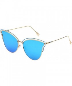 Goggle Feather Sung Sunglasses Innovative Sunglasses Fashion Colorful Glasses - Blue Color - CD183AZWS8W $25.36