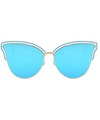 Goggle Feather Sung Sunglasses Innovative Sunglasses Fashion Colorful Glasses - Blue Color - CD183AZWS8W $25.36