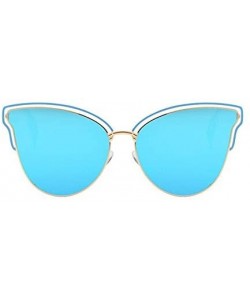 Goggle Feather Sung Sunglasses Innovative Sunglasses Fashion Colorful Glasses - Blue Color - CD183AZWS8W $25.36