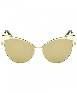Cat Eye Sexy Cateye Women Sunglasses Oversized Metal Frame Flat Mirrored Lens - E - CH184ROGYY3 $18.49