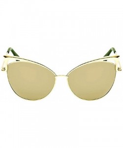 Cat Eye Sexy Cateye Women Sunglasses Oversized Metal Frame Flat Mirrored Lens - E - CH184ROGYY3 $11.40