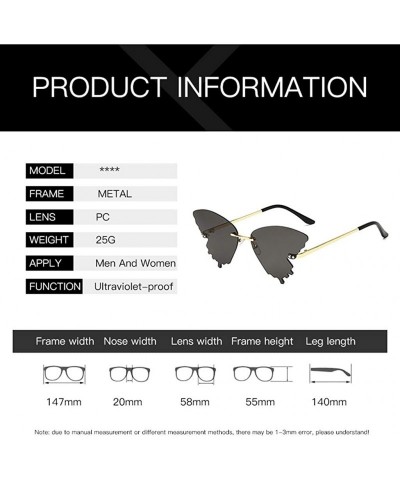 Square Sunglasses - Summer Butterfly Sunglasses Gradient Butterfly Shape Frame - Clothes Accessories - D - C81900RND0O $10.36