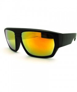 Square Mens Square Multicolor Mirror Lens Sunglasses Futuristic Sporty Shades - Black Yellow - CY11H5T3OFT $9.98