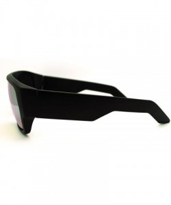 Square Mens Square Multicolor Mirror Lens Sunglasses Futuristic Sporty Shades - Black Yellow - CY11H5T3OFT $9.98
