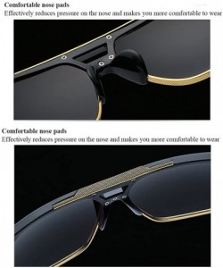 Square Men Women Square Retro Reflective Metal Frame Glasses Chain Strap Sunglasses - Grey - CZ18CYTN5Q9 $25.86