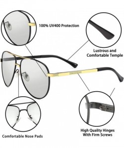 Aviator Classic Photochromic Sunglasses Men Women Metal Frame UV400 Protection for Driving - Gold - C91966NRIA6 $14.80