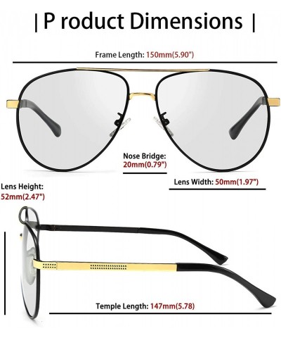 Aviator Classic Photochromic Sunglasses Men Women Metal Frame UV400 Protection for Driving - Gold - C91966NRIA6 $14.80