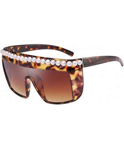 Goggle Big Frame Square Sunglasses Eyewear Anti-UV Polarized Glasses Goggle - Leopard Tawny - CC1808MRGD5 $9.64