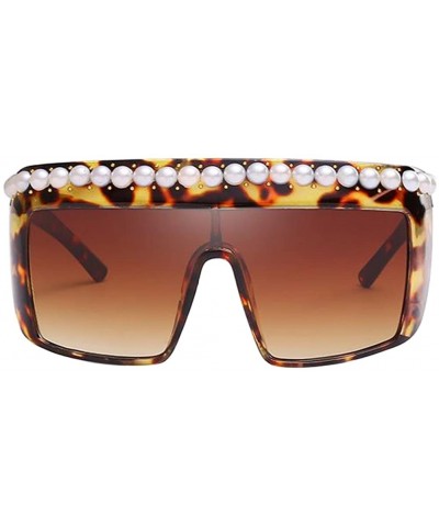 Goggle Big Frame Square Sunglasses Eyewear Anti-UV Polarized Glasses Goggle - Leopard Tawny - CC1808MRGD5 $9.64