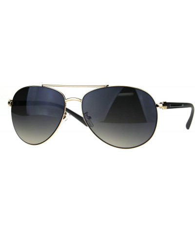 Oversized Designer Exposed Lens Officer Pilots Luxury Fashion Sunglasses - Gold Smoke - C7189I00LNW $19.68