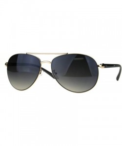 Oversized Designer Exposed Lens Officer Pilots Luxury Fashion Sunglasses - Gold Smoke - C7189I00LNW $19.17