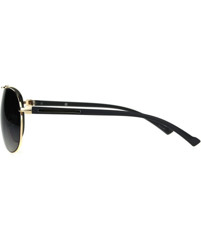 Oversized Designer Exposed Lens Officer Pilots Luxury Fashion Sunglasses - Gold Smoke - C7189I00LNW $19.17