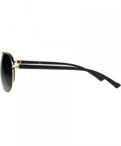 Oversized Designer Exposed Lens Officer Pilots Luxury Fashion Sunglasses - Gold Smoke - C7189I00LNW $10.99