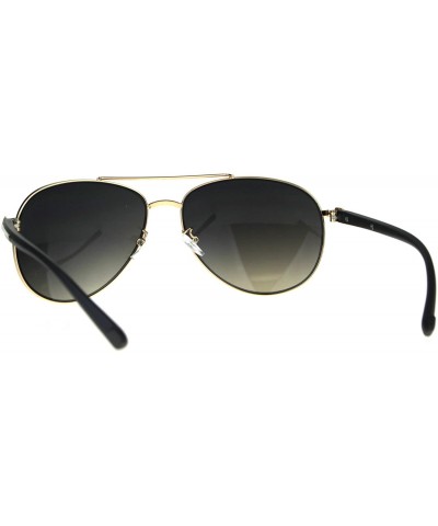 Oversized Designer Exposed Lens Officer Pilots Luxury Fashion Sunglasses - Gold Smoke - C7189I00LNW $19.17