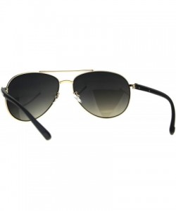 Oversized Designer Exposed Lens Officer Pilots Luxury Fashion Sunglasses - Gold Smoke - C7189I00LNW $19.17
