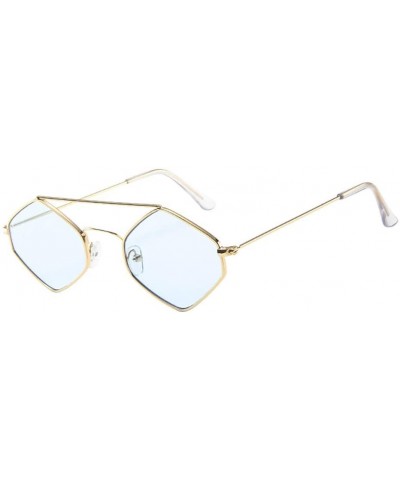 Round Irregular Sunglasses-Rhombus Frame Sunglasses Women Men Vintage Retro Glasses Unisex Eyewear (B) - B - CQ18OT2RXA7 $20.24