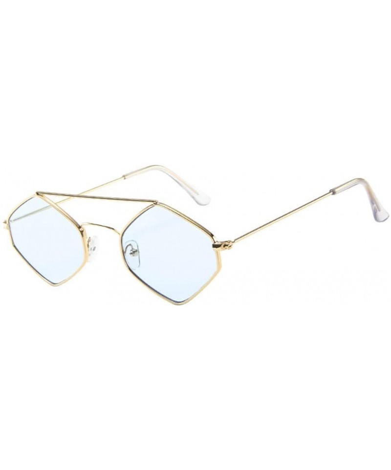 Round Irregular Sunglasses-Rhombus Frame Sunglasses Women Men Vintage Retro Glasses Unisex Eyewear (B) - B - CQ18OT2RXA7 $9.51