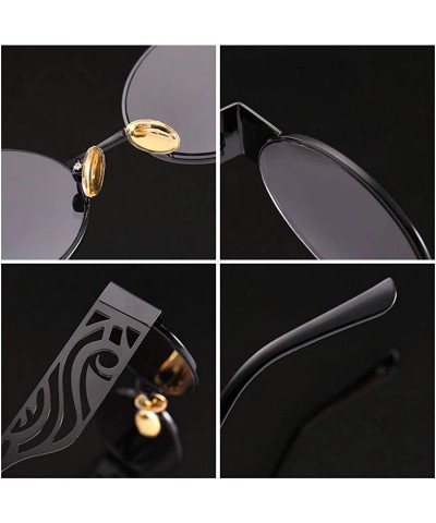 Oversized Men's and women's Fashion Resin lens Oval Frame Retro Sunglasses UV400 - Gold Brown - CE18NL9ZDIS $14.78