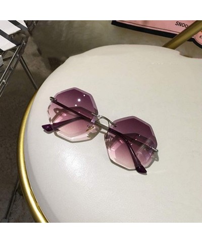 Oversized Round Sunglasses Women Oversized Eyewear 2018 Gradient Brown Pink RimlSun Glasses Gift Uv400 - C03 - CN197A34K9C $2...