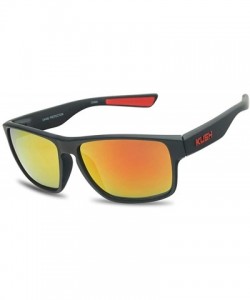 Sport Classic Square Mirrored Wrap Around Sport Keyhole Soft Tip Sunglasses - Matte Black Frame - CO18UEG4379 $11.82