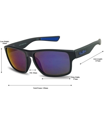 Sport Classic Square Mirrored Wrap Around Sport Keyhole Soft Tip Sunglasses - Matte Black Frame - CO18UEG4379 $11.82