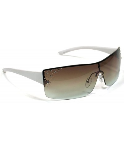 Shield Celebrity Women's Sunglasses 9418 - White - CJ11ERZ9W91 $11.34