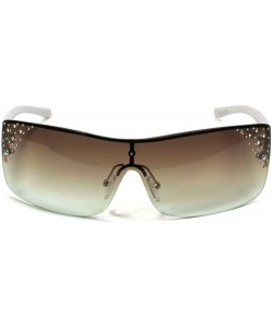 Shield Celebrity Women's Sunglasses 9418 - White - CJ11ERZ9W91 $11.34