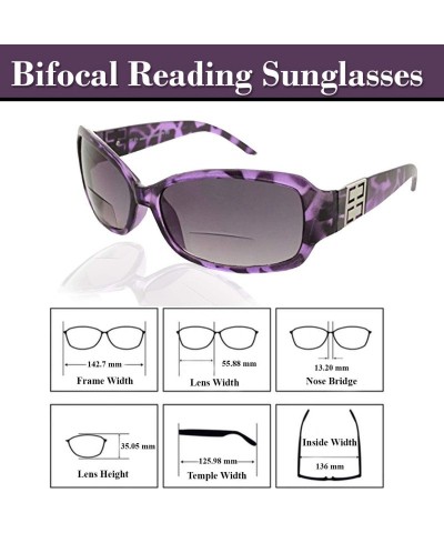 Round Bifocal Sunglasses Rectangle Fashion Glasses - Purple Tortoise - C717AA7G23L $19.77