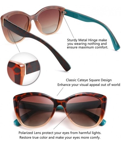 Wayfarer Polarized Vintage Sunglasses American Square Jackie O Cat Eye Sunglasses B2451 - Leopard Cream - C419D5XUKQC $13.15