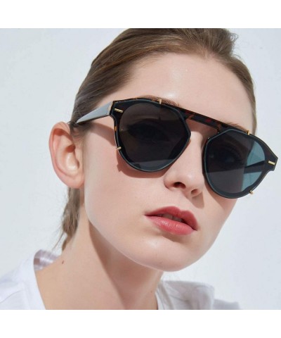 Oversized Polarized Sunglasses Vintage Oversized - D - CP1947UTZY5 $8.82