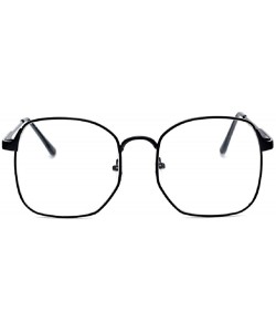 Aviator Wire Frame Nerd Bookworm Oversized Square Aviator Eyeglasses - Black - CL1889C9KCK $13.78