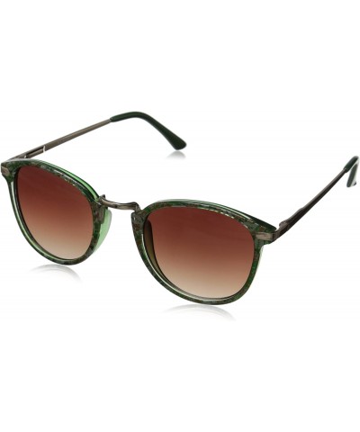 Oval Castro Round Sunglasses - Green Floral - CO11CKRGVC9 $24.04