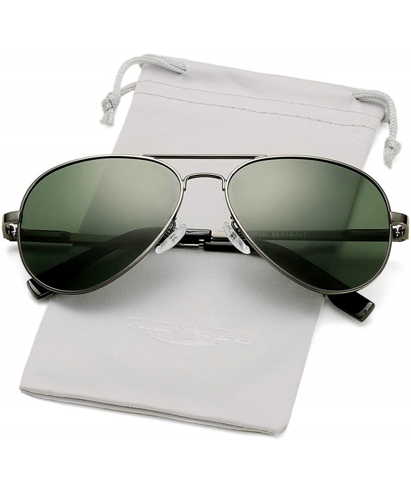Aviator Polarized Aviator Sunglasses for Men Women Vintage Round Metal Sun Glasses 100% UV400 Protection - CI194LCAZ2Q $11.84