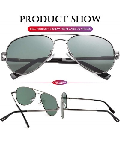 Aviator Polarized Aviator Sunglasses for Men Women Vintage Round Metal Sun Glasses 100% UV400 Protection - CI194LCAZ2Q $11.84