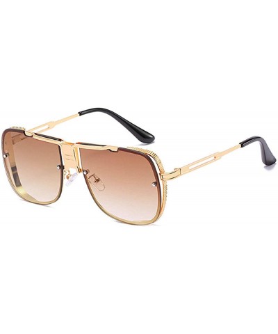 Square Retro Pilot metal square sunglasses for men woman Flight mechanical sunglasses UV400 Protection - 5 - CU1923OTSSK $10.44