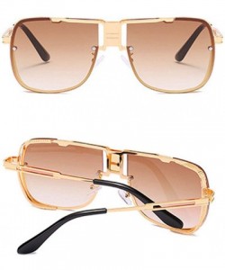 Square Retro Pilot metal square sunglasses for men woman Flight mechanical sunglasses UV400 Protection - 5 - CU1923OTSSK $10.44
