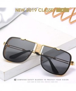 Square Retro Pilot metal square sunglasses for men woman Flight mechanical sunglasses UV400 Protection - 5 - CU1923OTSSK $10.44