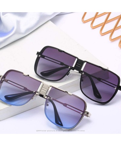 Square Retro Pilot metal square sunglasses for men woman Flight mechanical sunglasses UV400 Protection - 5 - CU1923OTSSK $10.44