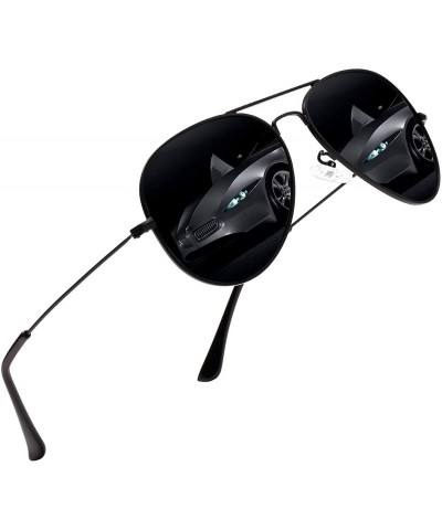 Oversized Premium Military Polarized Sunglasses Protection - 3025black - CJ18X2YUK9W $29.16