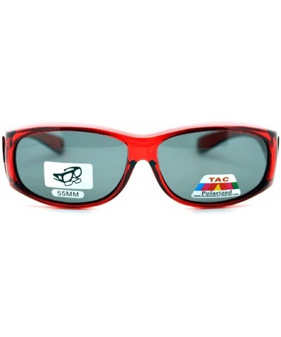 Goggle Womens Polarized Fit Over Glasses Sunglasses Oval Rectangular - Wear Over Prescription Eyeglasses - 2 Red Xs - CM194I5...