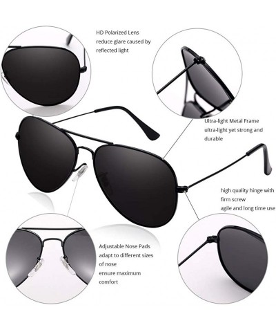Oversized Premium Military Polarized Sunglasses Protection - 3025black - CJ18X2YUK9W $14.90