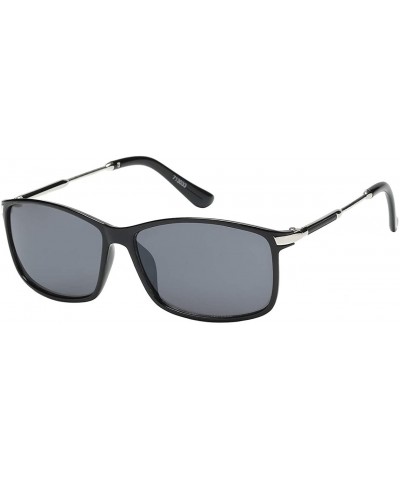 Square Lightweight Square Sunglasses - Black Silver / Black Lens - CH18IHIOK8W $12.10