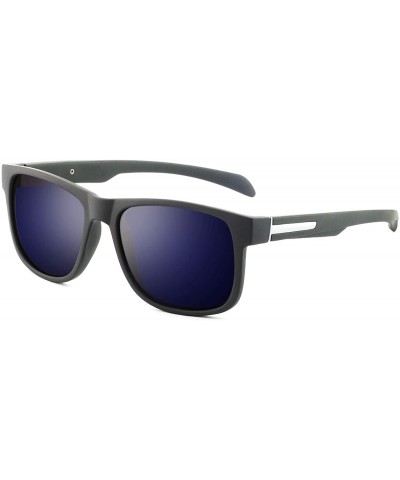 Aviator Sunglasses Rectangular Unbreakable - Grey/Ice Blue - CV18HEIE0TC $20.13