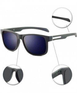 Aviator Sunglasses Rectangular Unbreakable - Grey/Ice Blue - CV18HEIE0TC $20.13