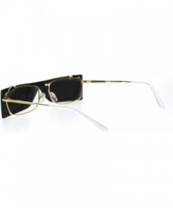 Rectangular Unisex Funky Shield Flip Up Retro Rectangular Victorian Sunglasses - Gold Silver Mirror - CM18TX34Y8M $29.18