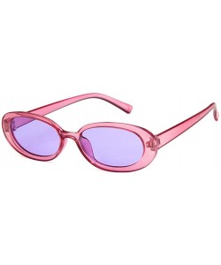 Oval Unisex Sunglasses Retro White Black Drive Holiday Oval Non-Polarized UV400 - Purple - CT18RKH33HC $18.81