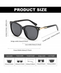 Oversized Cat Eye Sunglasses for Women Fashion-Vintage Retro Stylish Polarized Eyewear 100% UV Protection - 301black - CU18SY...