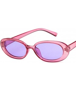 Oval Unisex Sunglasses Retro White Black Drive Holiday Oval Non-Polarized UV400 - Purple - CT18RKH33HC $10.99