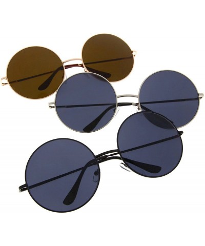 Round Extra Large Round Sunglasses for Women Retro Fashion - 3 Pack Super Saver - C912CQXLY4V $25.18